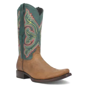 True Grit Leather Boot - Tan/Green - DI141-BN97