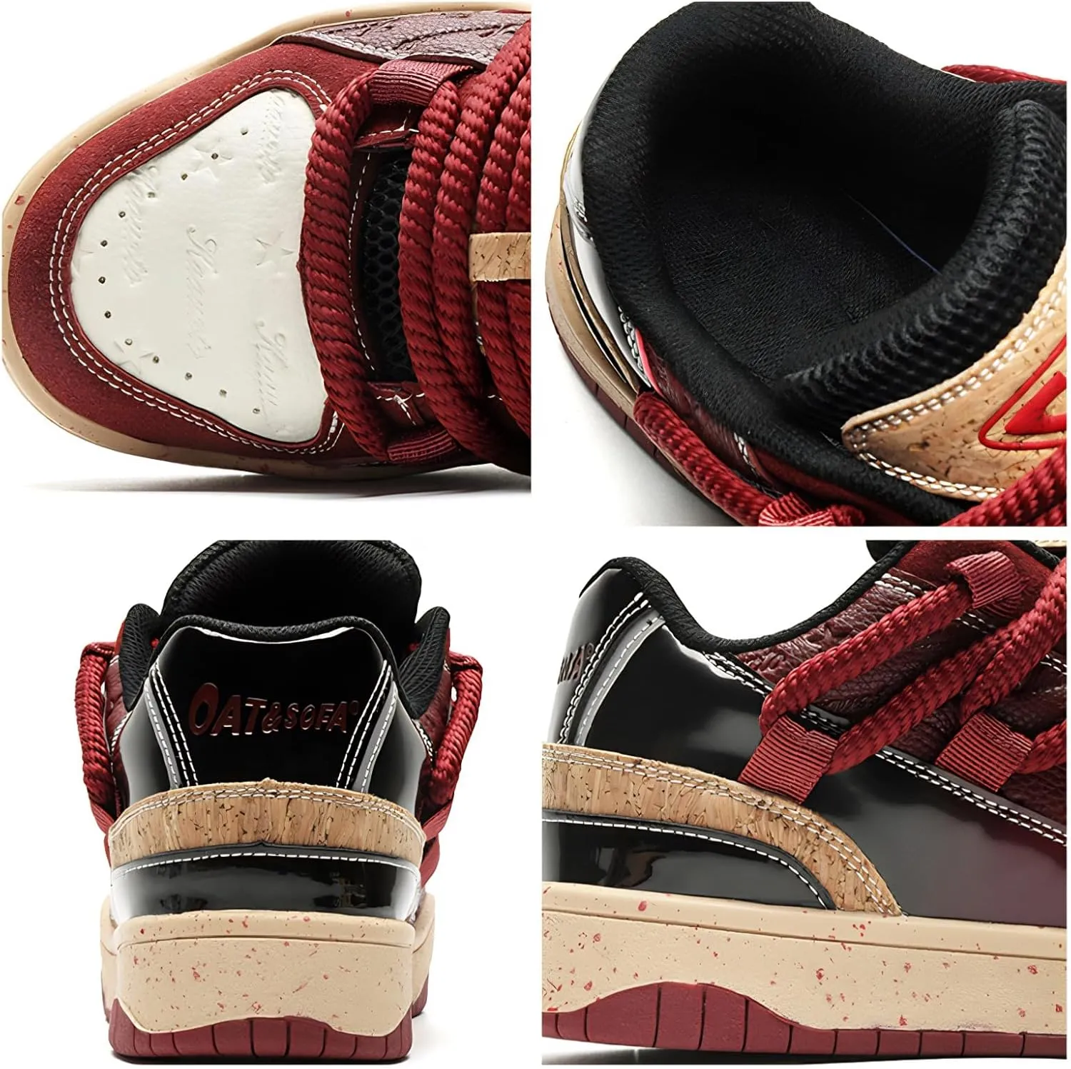 Vintage Star Embossing Chunky Sneakers for Men, Y2K Streetwear Basketball Skate, Retro Charm, Matching Sneakers Couples