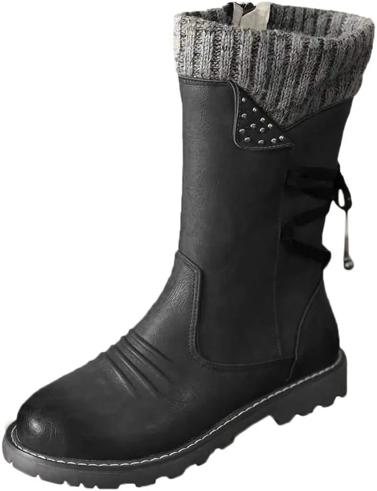Waterproof Snow Boots for Women Cute Winter Walking Boots for Women Waterproof Winter Ankle Shoes for Women Waterproof Snow Wide Width Winter Boots for Woman Botas De Nieve Para Mujer Talla 4