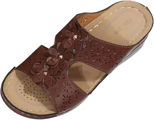 Wedge Sandals for Women Double Buckle Ankle Strap and Peep Toe Platform Heels for Secure Fit and Breathability Orthopedic Sandal Beach Dressy Flip Flops for Wide Toe 2025 Spring