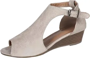 Wedge Sandals for Women Dressy Buckle Strappy Espadrille Platform Heels Open Toe Comfortable Slip On Beach Wedding Party Shoes Orthopedic Sandal Beach Dressy Flip Flops for Wide Toe 2025 Spring