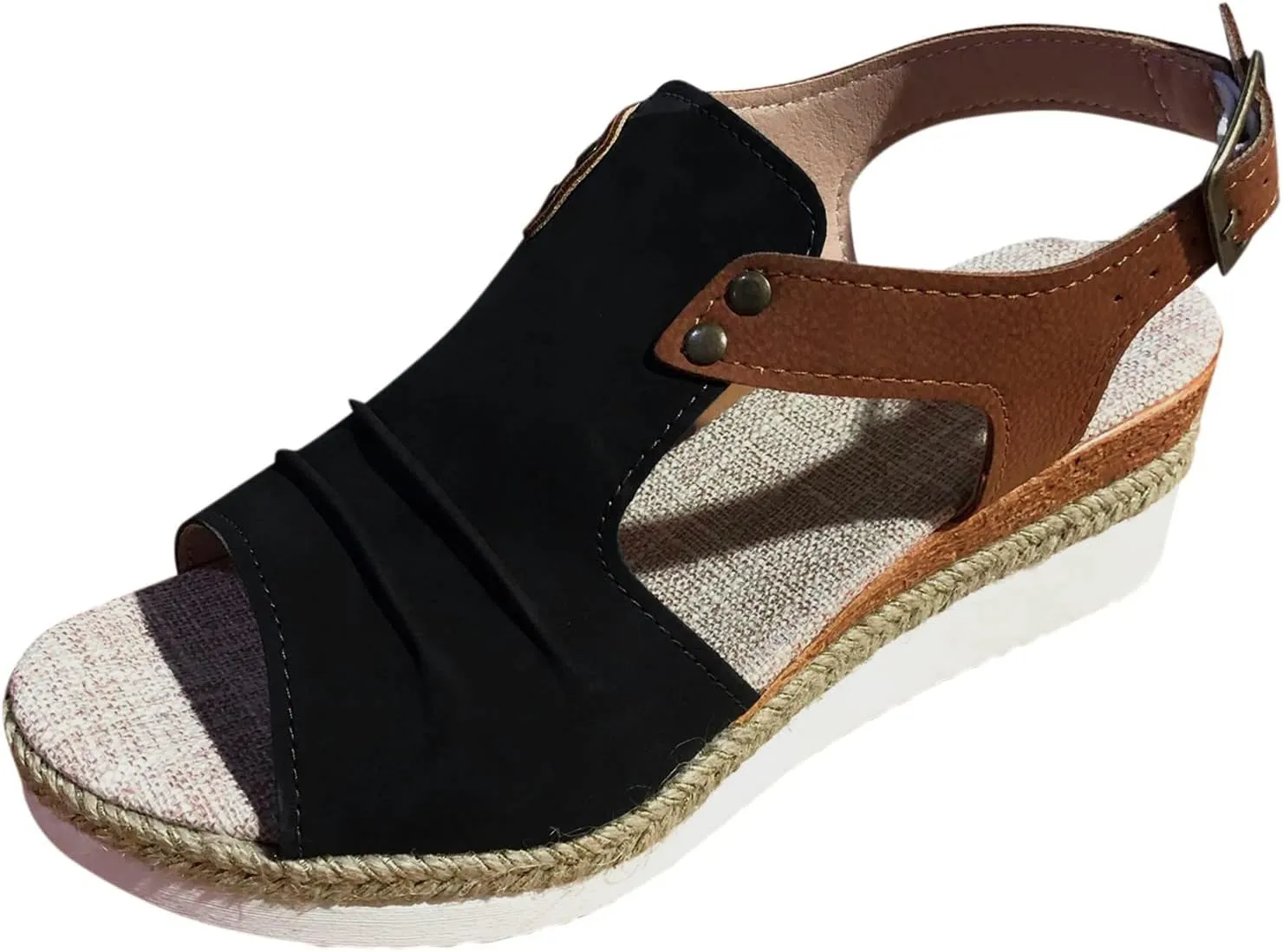 Wedge Sandals for Women Dressy Summer,Platform Wedges for Women,Womens Espadrilles Open Toe Sandals Comfortable Dressy Ankle Strap Slip On Sandals Orthopedic Sandals Casual