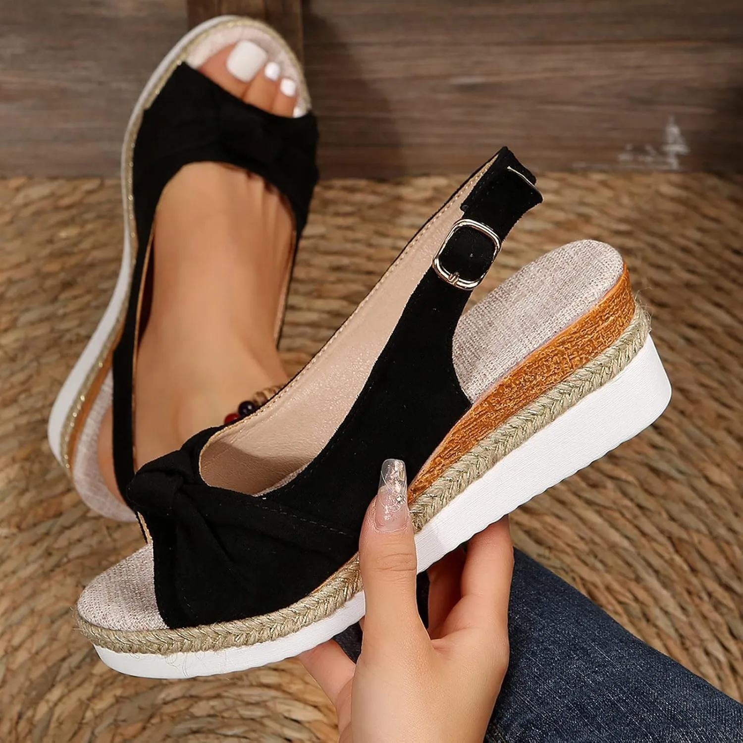 Wedge Sandals for Women Mid Heel Platform Dressy Platform Summer Walking Orthopedic Strappy Walking Sandals