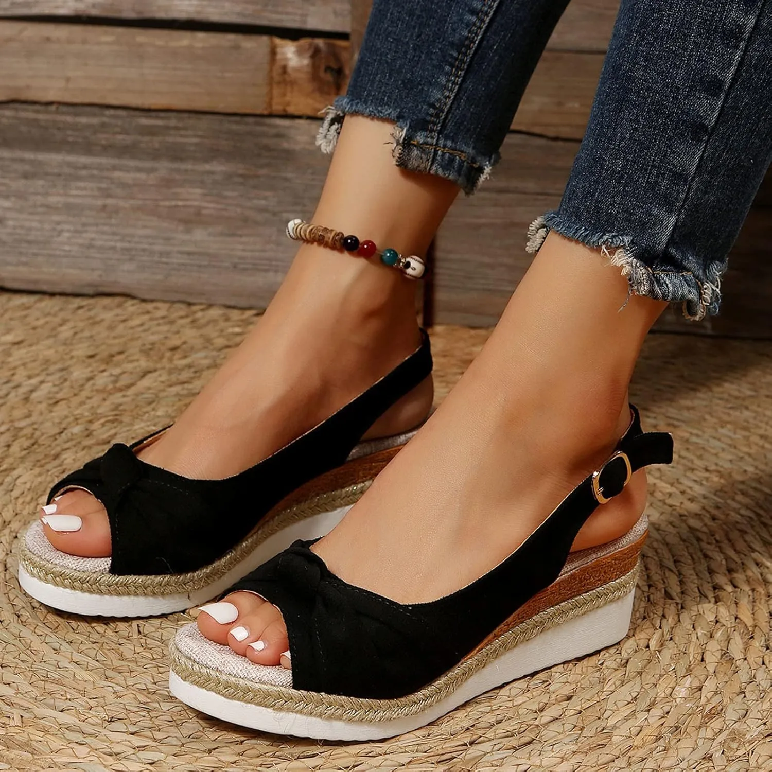 Wedge Sandals for Women Mid Heel Platform Dressy Platform Summer Walking Orthopedic Strappy Walking Sandals
