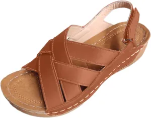 Wedge Sandals for Women Summer Orthopedic Comfort Walking Shoes Wide Width Platform Shoes Beach Outdoor Roman Sandals