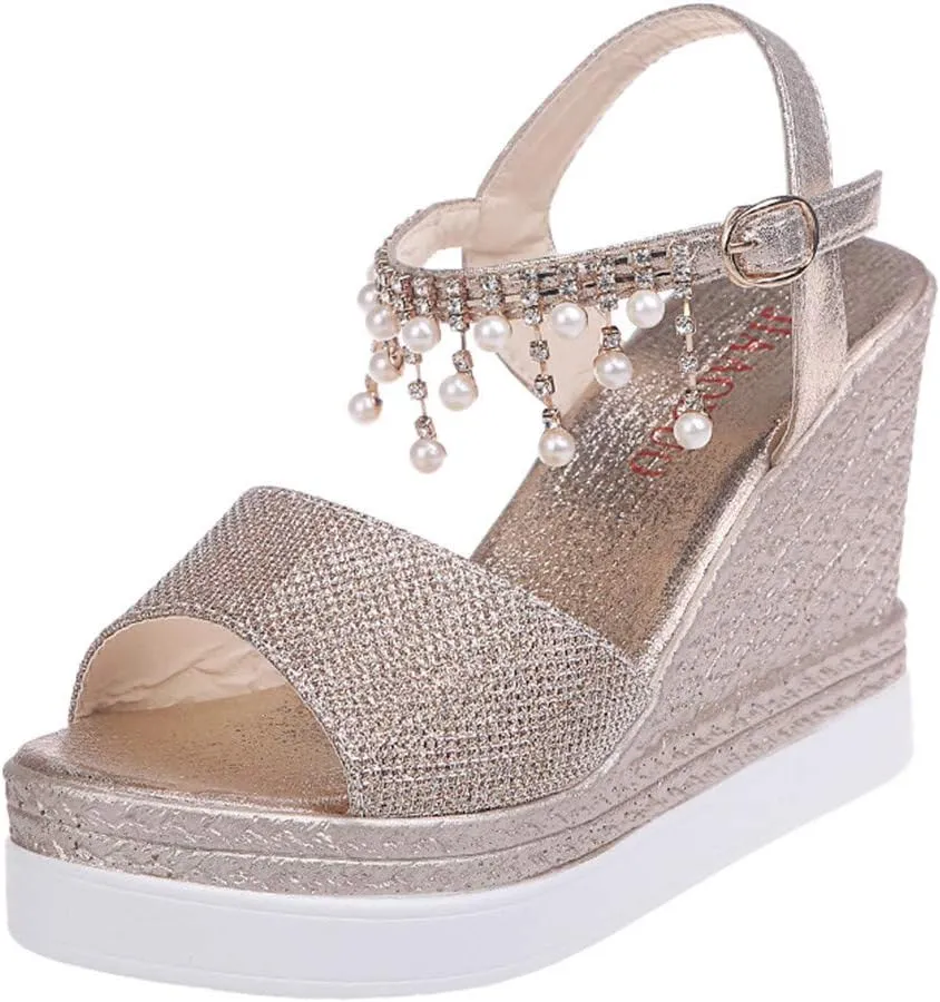 Wedge Sandals for Women Water Friendly Synthetic Material with Quick Dry Straps and Non Slip Sole for Poolside Wear Orthopedic Sandal Beach Dressy Flip Flops for Wide Toe 2025 Spring