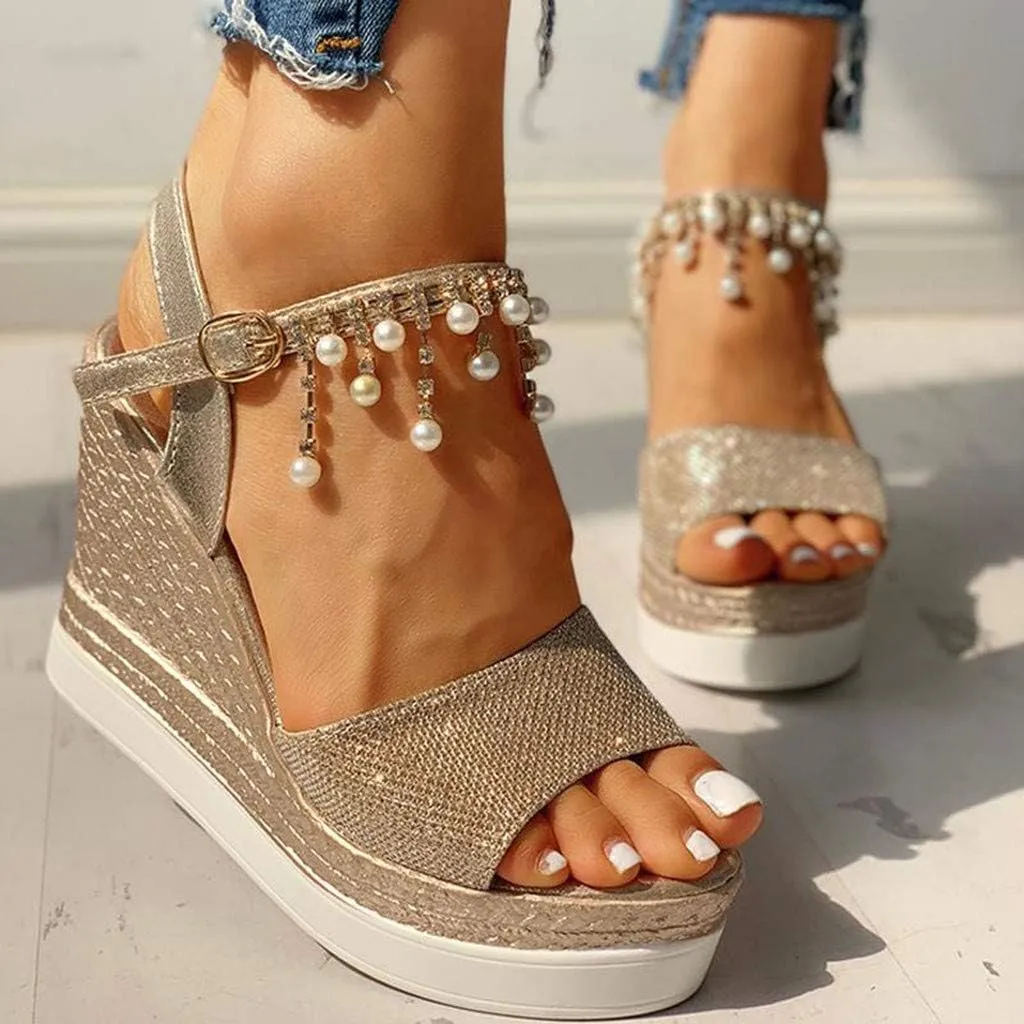 Wedge Sandals for Women Water Friendly Synthetic Material with Quick Dry Straps and Non Slip Sole for Poolside Wear Orthopedic Sandal Beach Dressy Flip Flops for Wide Toe 2025 Spring