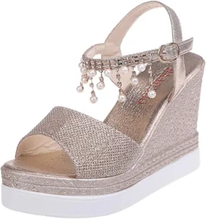 Wedge Sandals for Women Water Friendly Synthetic Material with Quick Dry Straps and Non Slip Sole for Poolside Wear Orthopedic Sandal Beach Dressy Flip Flops for Wide Toe 2025 Spring