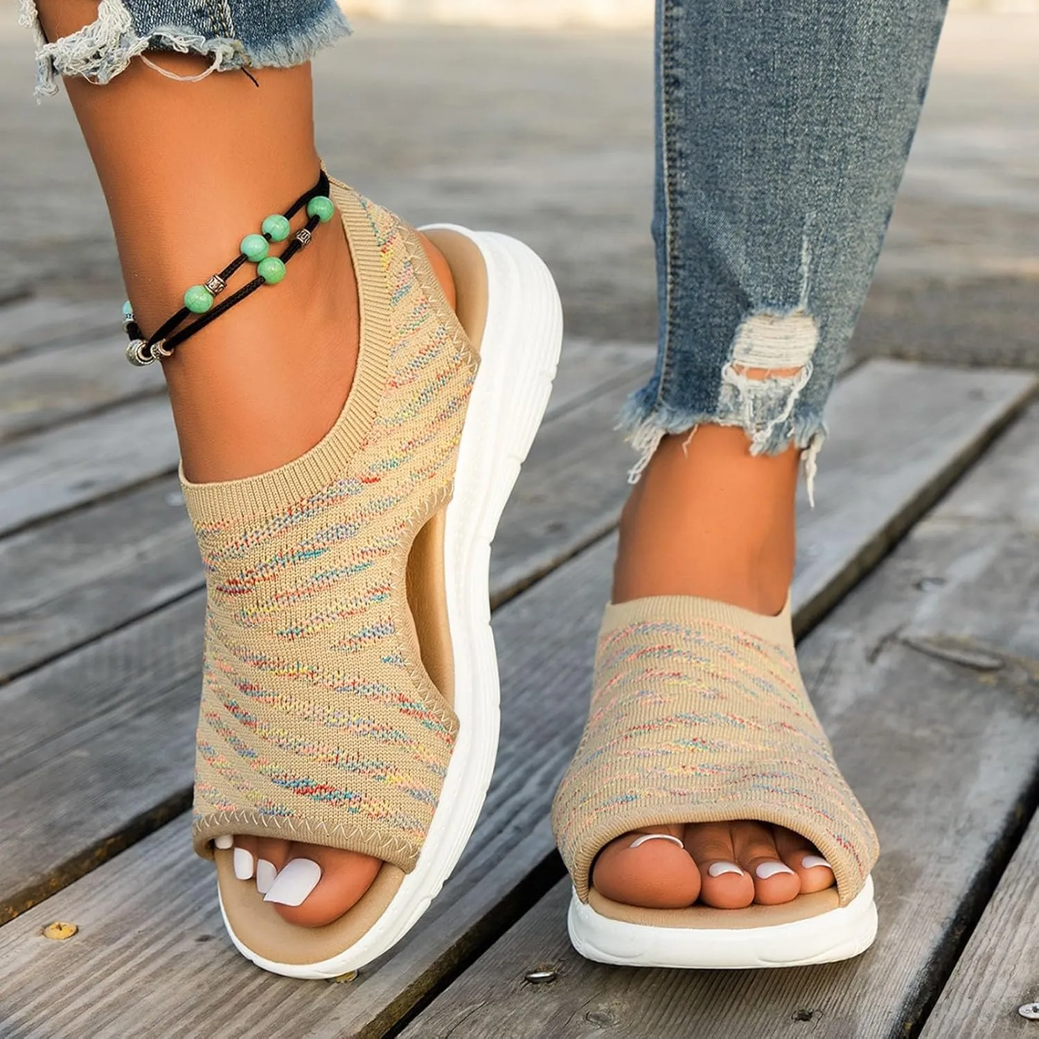 Wedges Shoes For Women Sandals With Arch Support Comfortable Sandals Women Flip Flops Flat for Platform