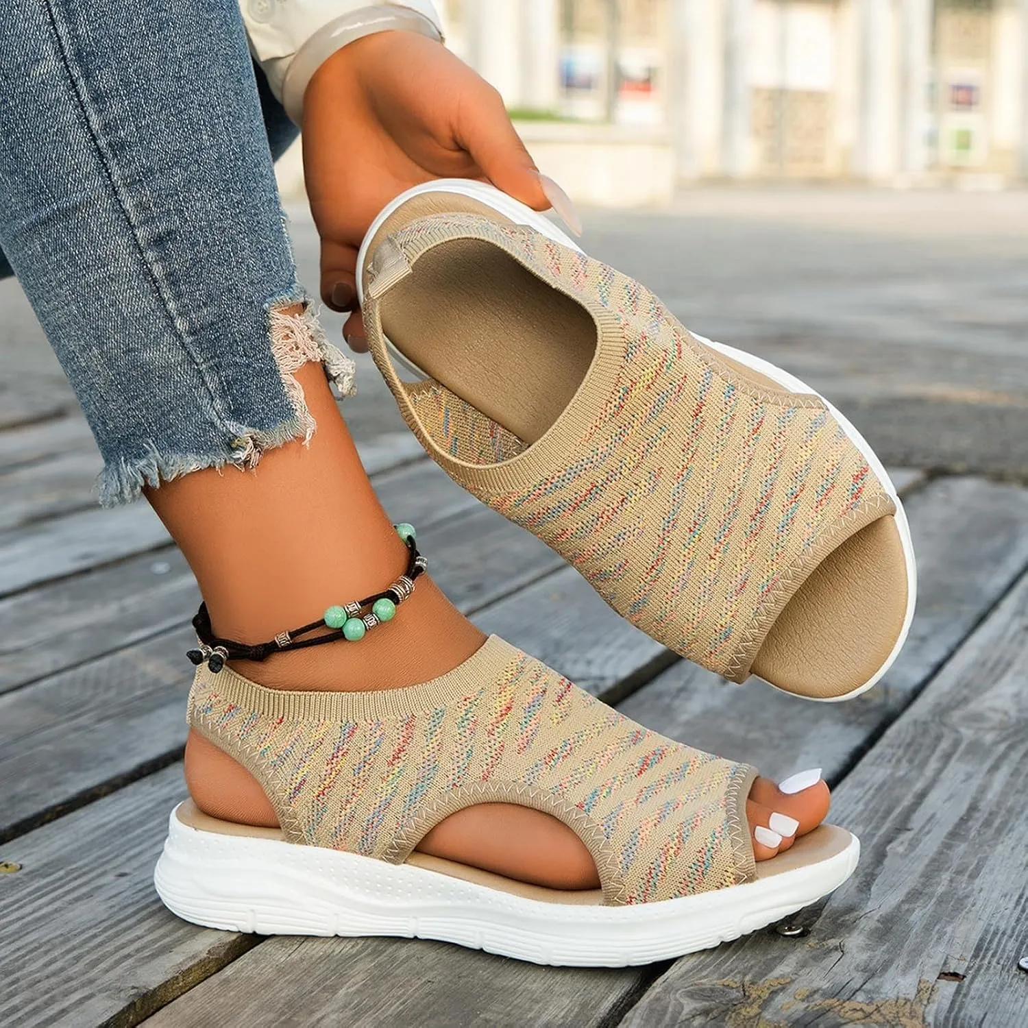 Wedges Shoes For Women Sandals With Arch Support Comfortable Sandals Women Flip Flops Flat for Platform
