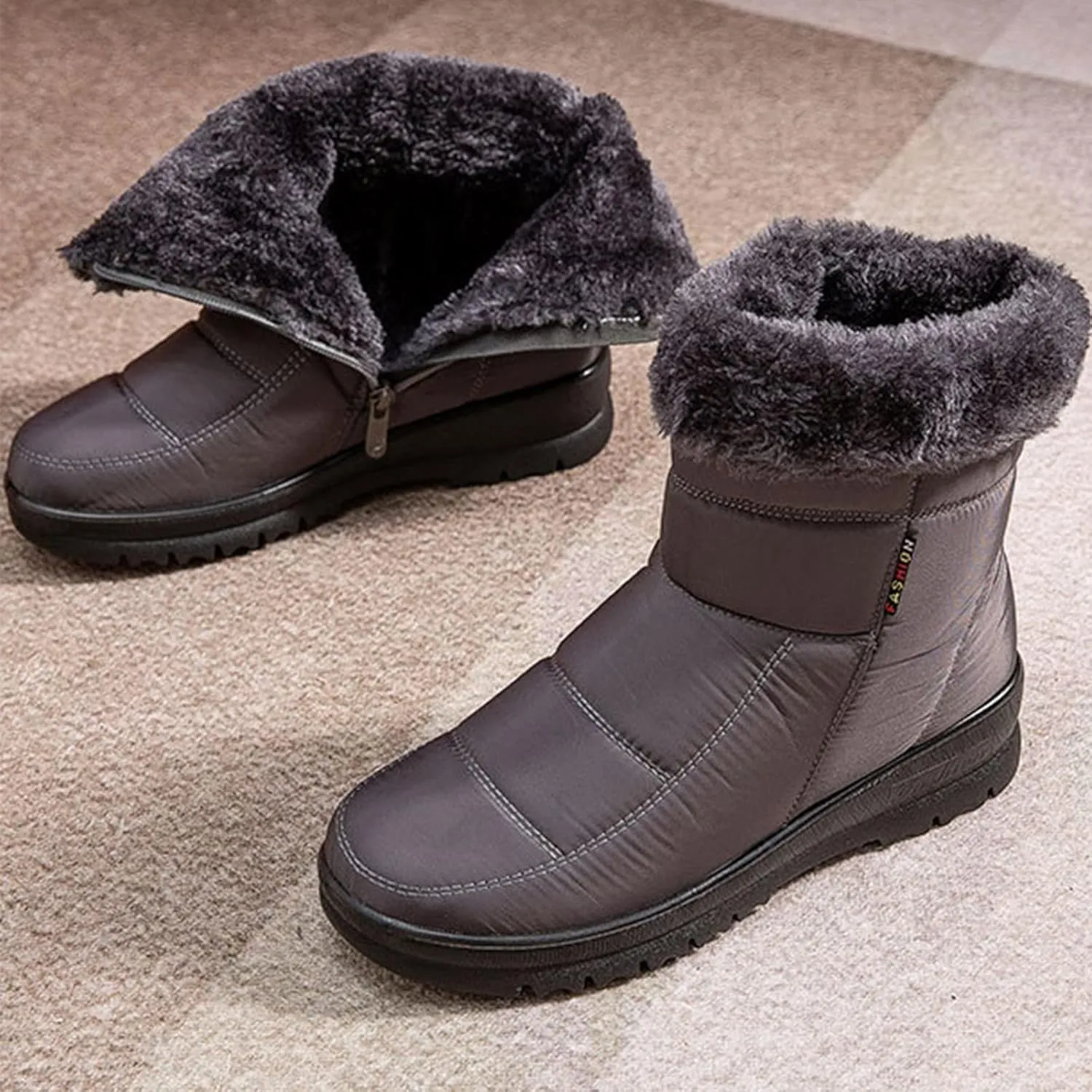 Winter Boots for Women Fashion Waterproof Winter Boots for Women Womens Snow Boots Wide Calf Winter Boots Womens Size 8.5 Women Warm Fur Lined Snow Boots Waterproof Shoes