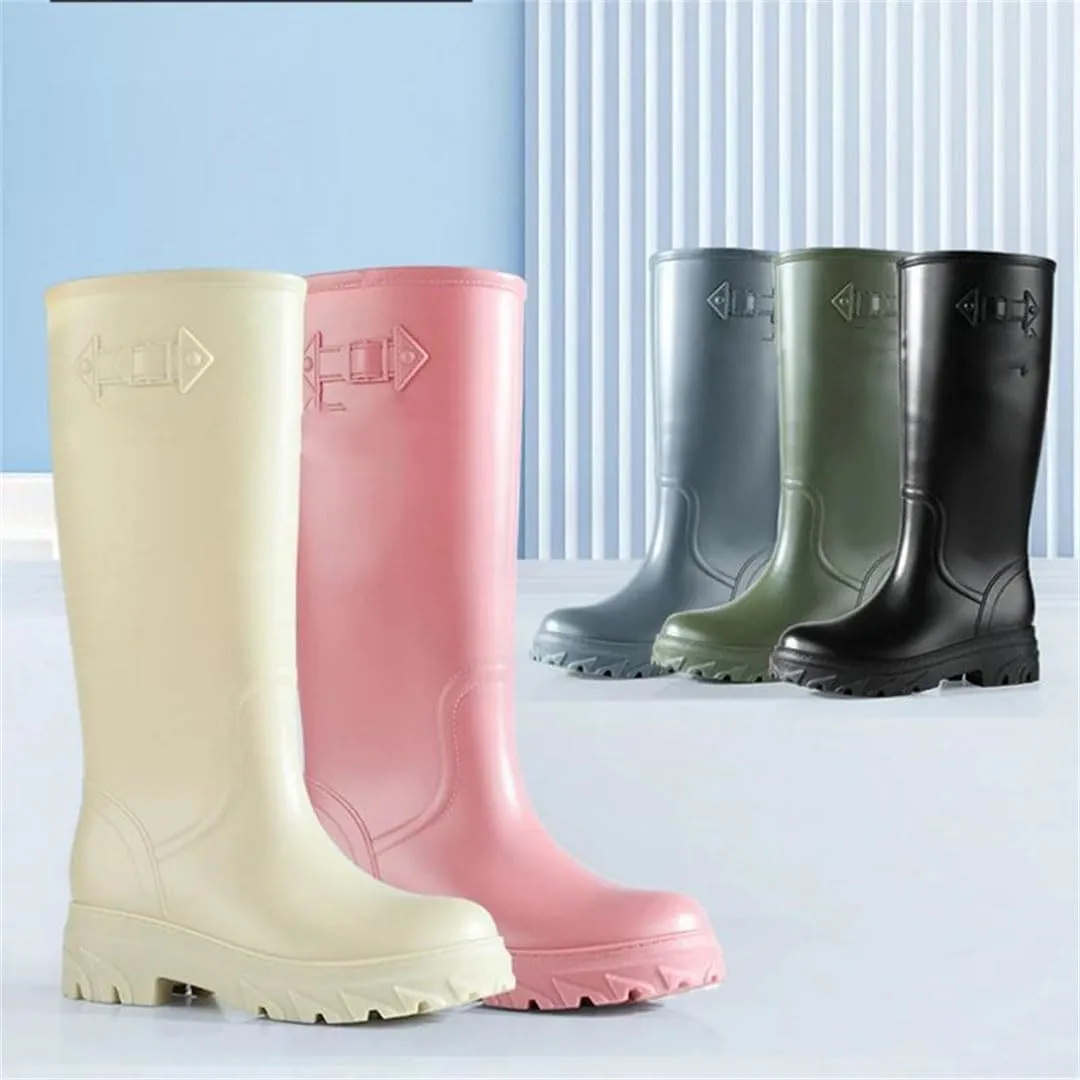 Woman High Water Boots Rain Rubber Shoes Waterproof Galoshes Garden Work Rainboots