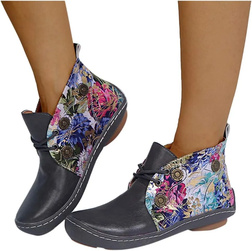 Women Boots Ankle WomenS Boots Boots for Walking All Day Women Womens Navy Boots Womens Ankle Boots No Heel Leather Ankle Booties Flat