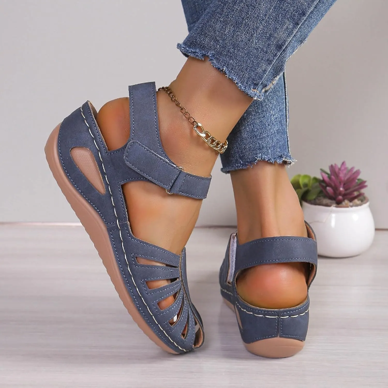 Women Dressy Summer Wedge Sandals For Womens Comfortable Platform Shoes Leather Sandals Women Platform