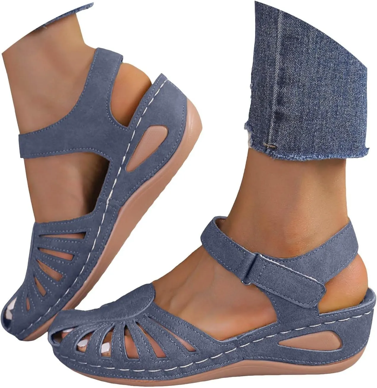 Women Dressy Summer Wedge Sandals For Womens Comfortable Platform Shoes Leather Sandals Women Platform