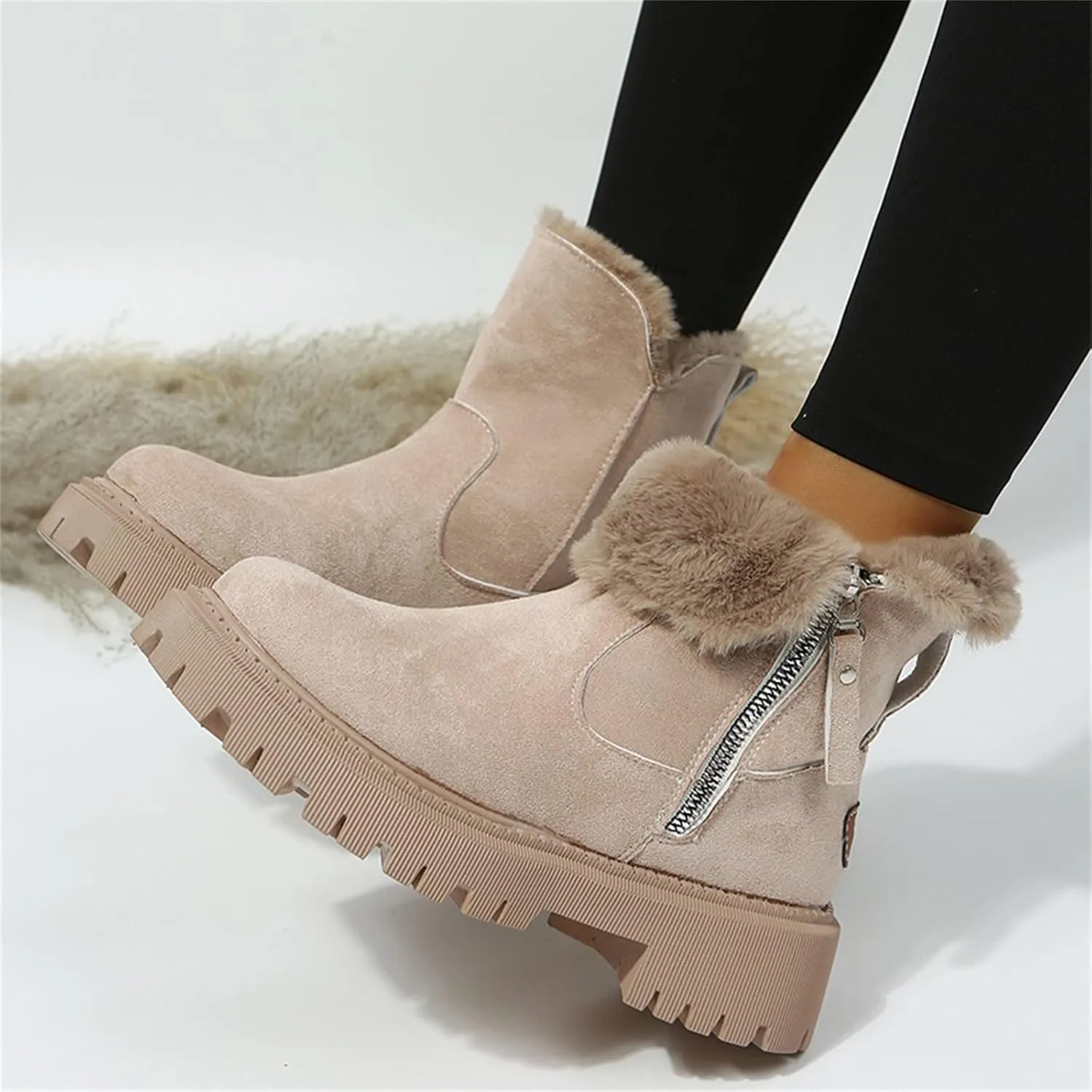 Women Snow Boots Waterproof Tall Womens Extra Wide Width Winter Boots Womens Wide Snow Boots Wide Width Women's Black Brown Tan Grey Winter Snow Boots Botas Para Trabajo En La Nieve