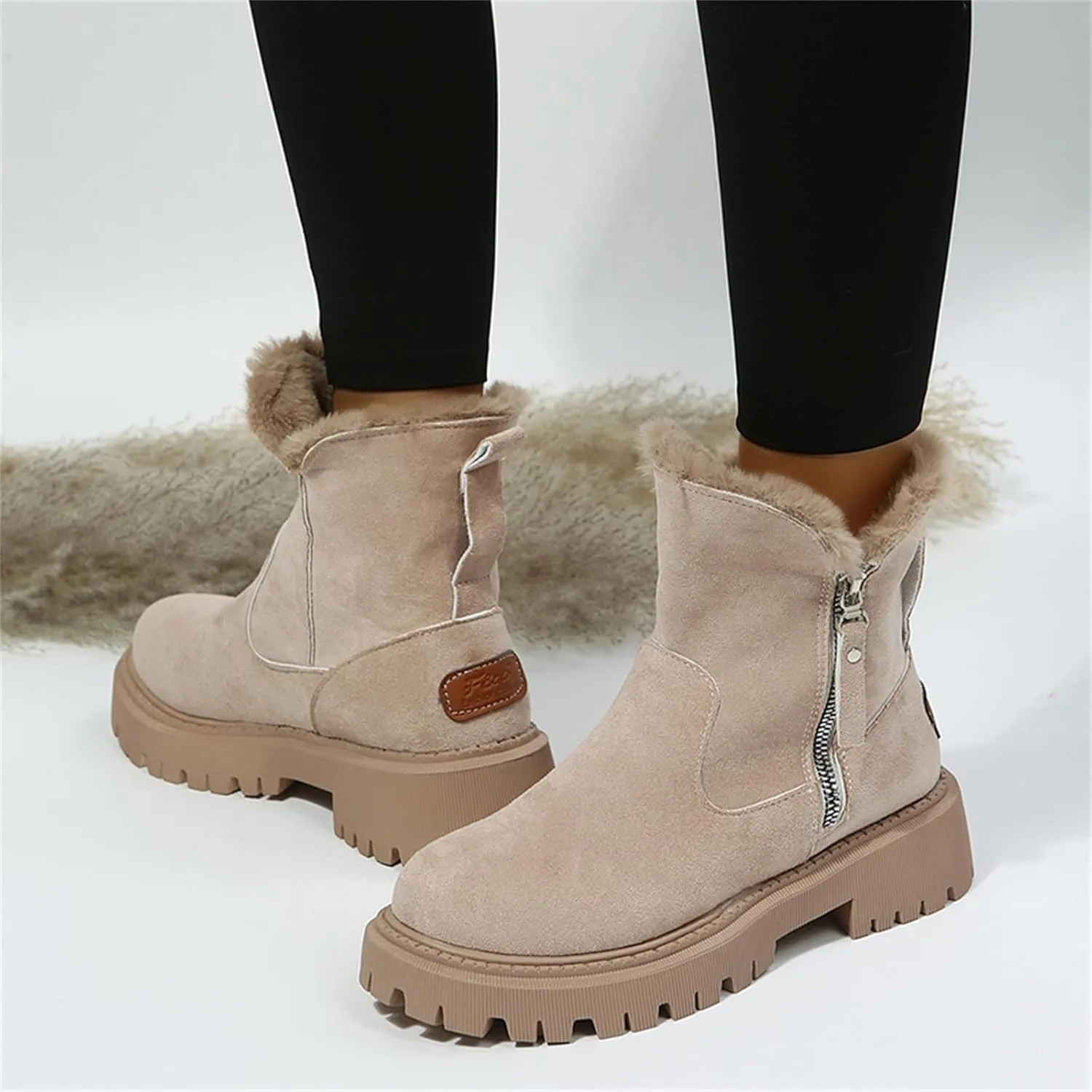 Women Snow Boots Waterproof Tall Womens Extra Wide Width Winter Boots Womens Wide Snow Boots Wide Width Women's Black Brown Tan Grey Winter Snow Boots Botas Para Trabajo En La Nieve