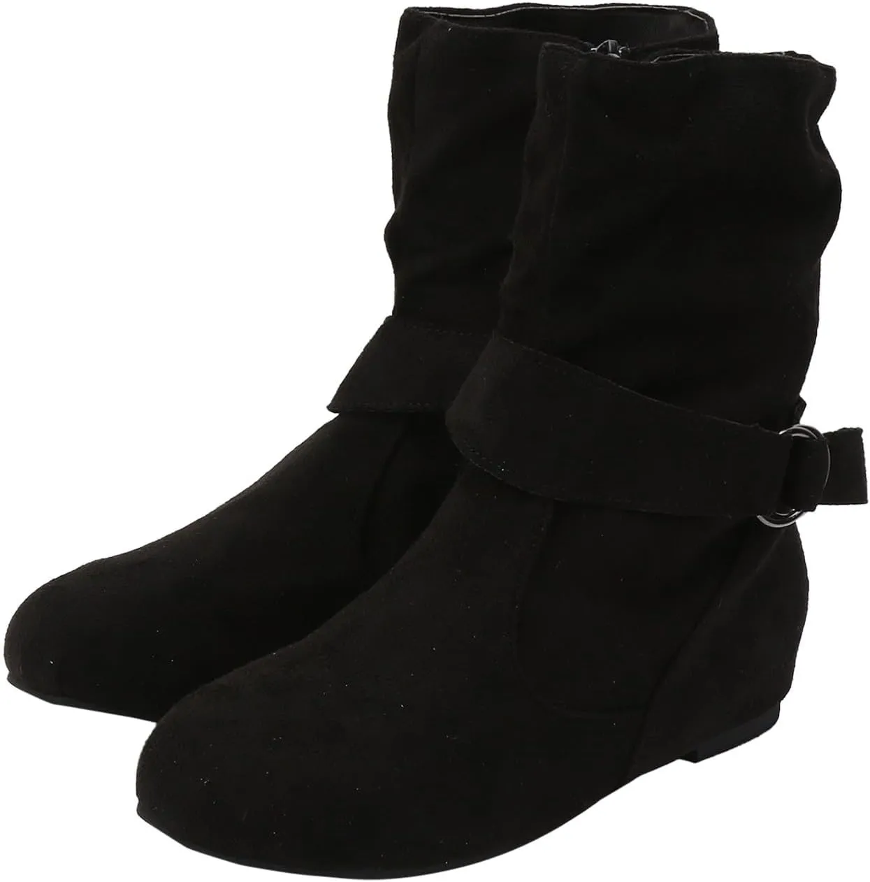 Women'Dressy Mid Calf Boots Women Fashion Low Heel Boots Low Heels Fashionable Casual Mid Calf Round Toe Women Boots