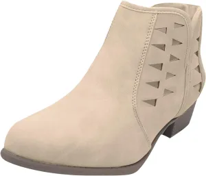 Women's Ankle Boots & Booties Low Heel Winter Boots for Women 2024 Fashion Casual V-Cut Triangle Shape Hollow Shoes