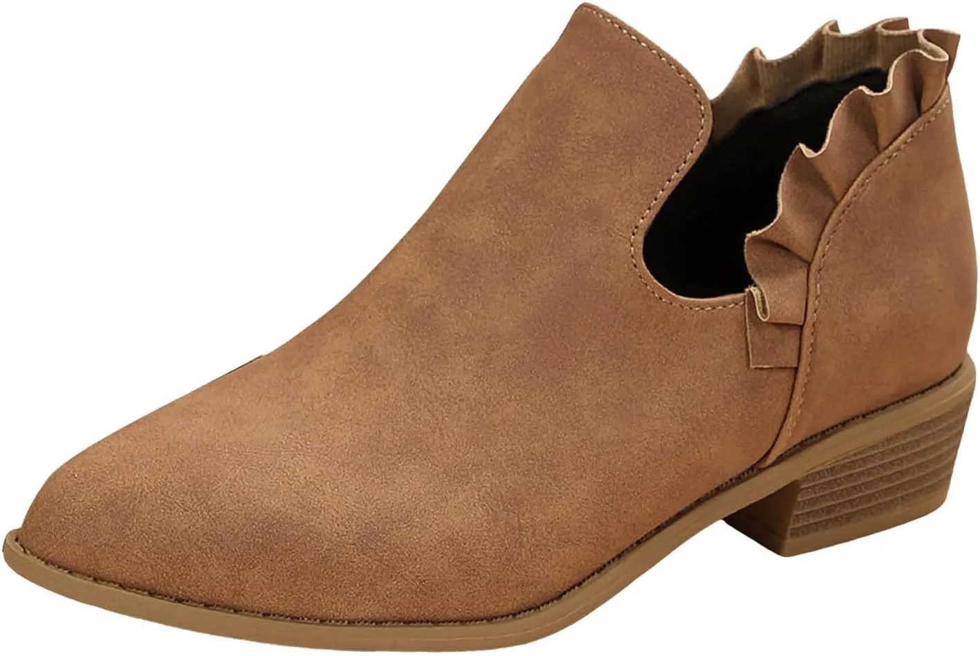 Womens Ankle Boots Low Heel Chelsea Boots Women Women's Ankle Boot Pointed Toe Pull on Fashion Riding Boots For Women