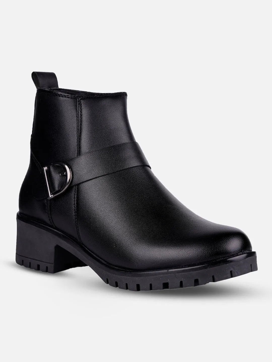 Women's Black Ankle Boots (IU5001)