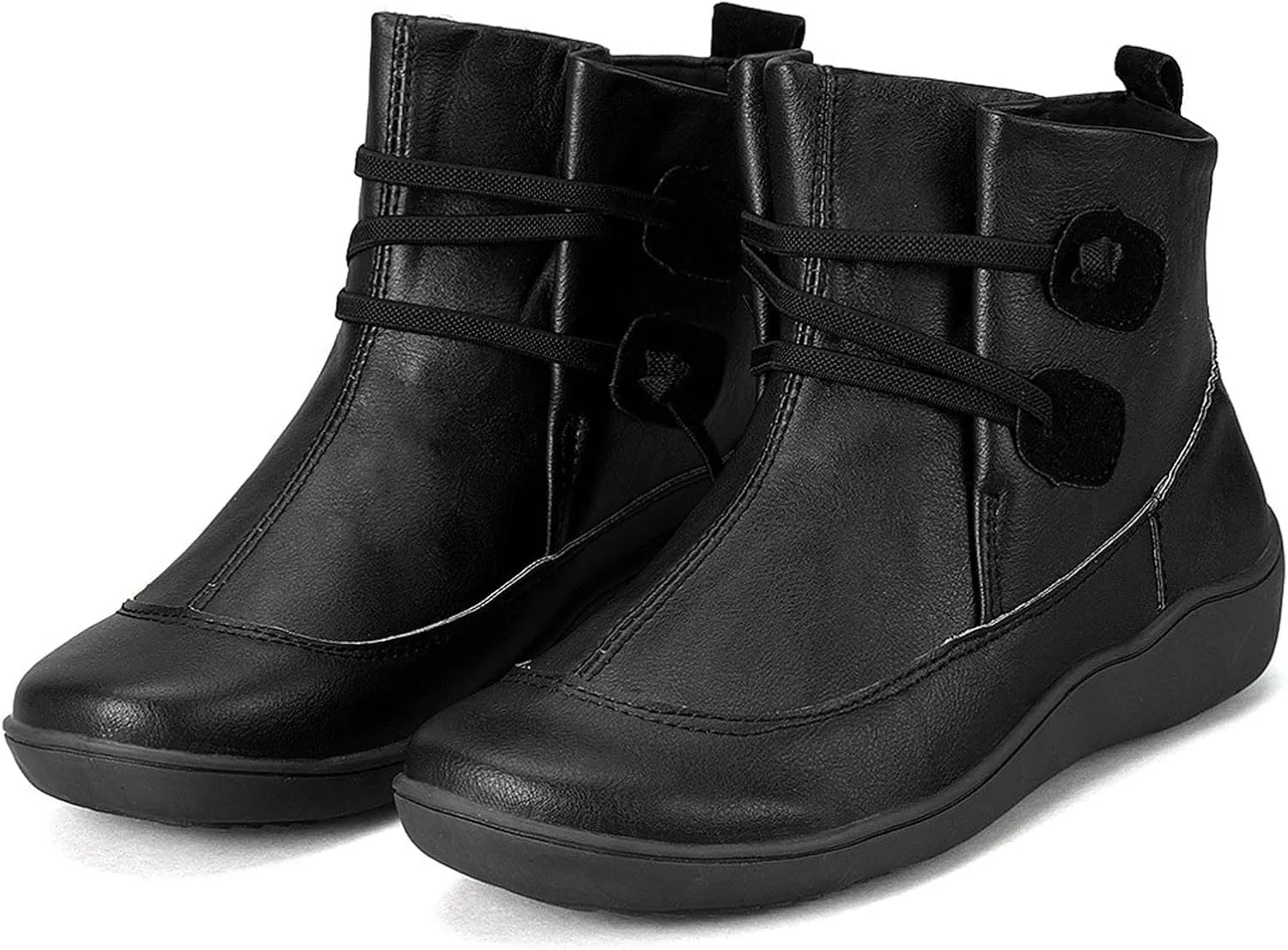 Womens Boots Retro Exquisite Beautiful Leather Boots for Women Flat Soft Sole Comfortable Ankle Boots