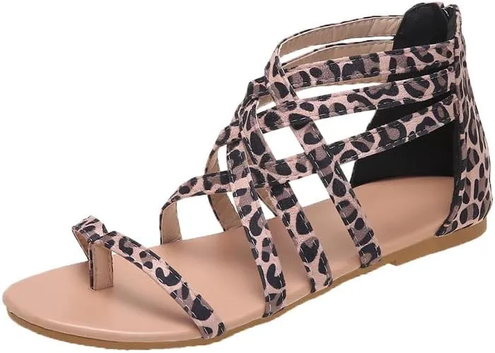 Women's Bungalow Sandal Women's Gladiator Strap Sandals Fashion Trendy Flat Fisherman Cross Strappy Sandals 2025