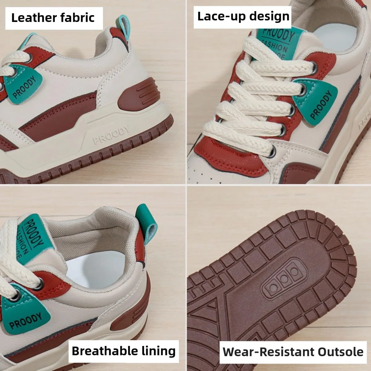 Women's Chunky Platform Sneakers Preppy Sport Thick Sole Walking Skate Shoes Lace Up Breathable Color Block for Girl