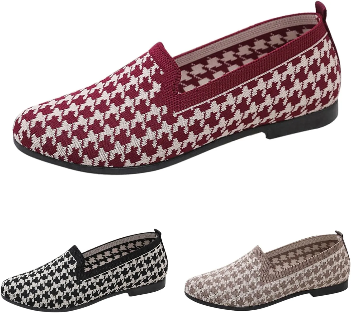 Women's Low Heel Casual Shoes Comfortable Anti Slip Breathable Soft Sole Lightweight Canvas Sneaker Wide Width Walking Shoes