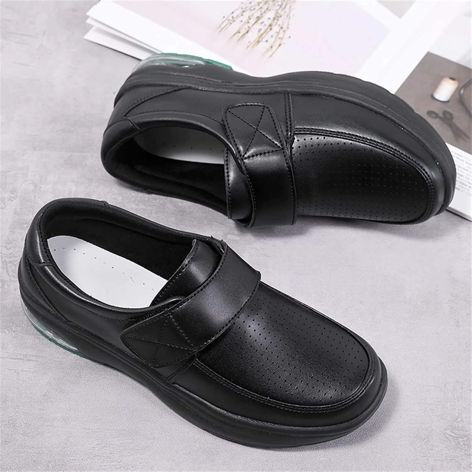 Women's Nursing Shoes Comfortable Lightweight Walking Sneakers Orthopedic Diabetic Wedge Slip Ons Restaurant Waterproof Loafer Breathable Work Shoes