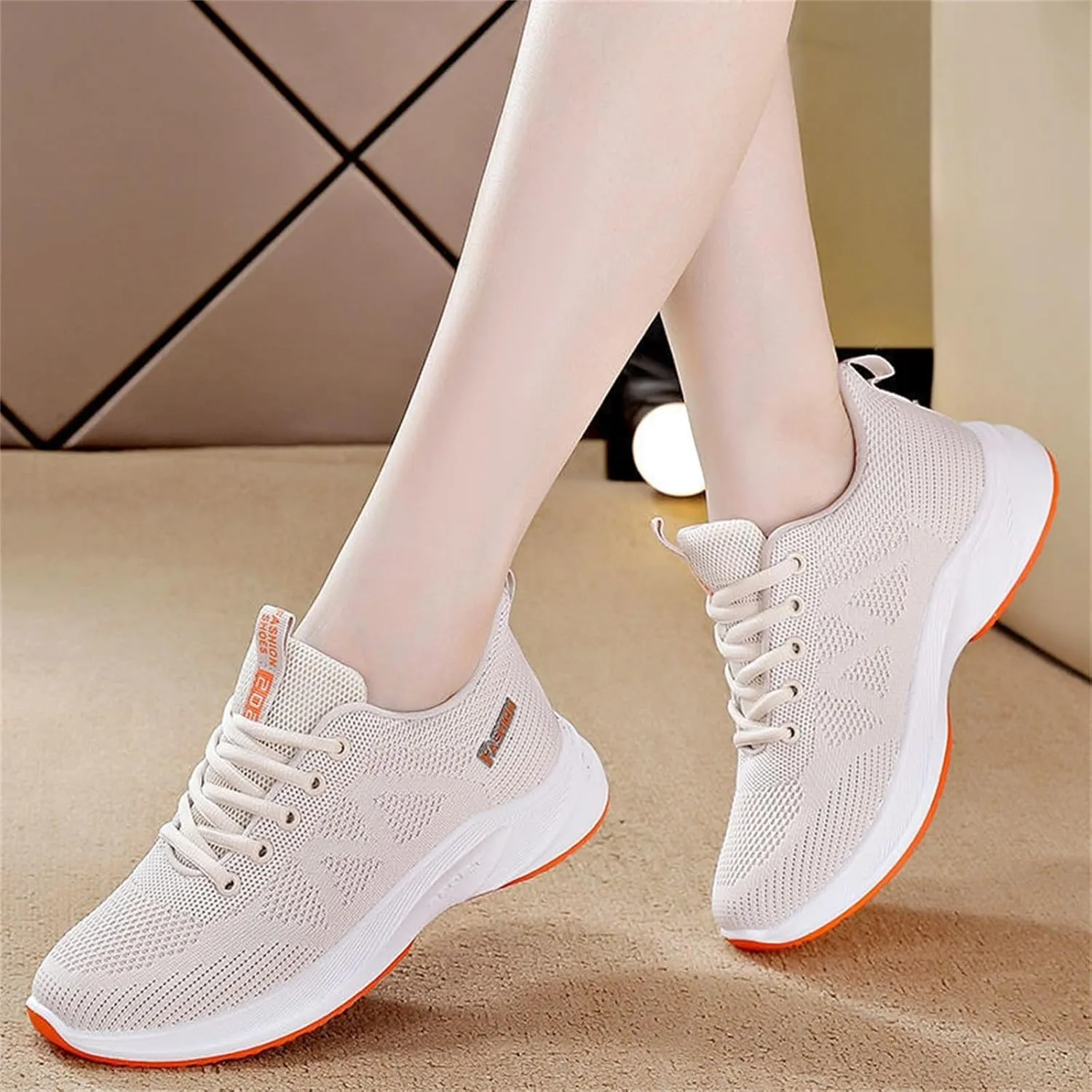 Womens Orthopedic Bowling Shoes Comfortable Universal Slide Soles Light-Weight Mesh Athletic Slip on Sneakers