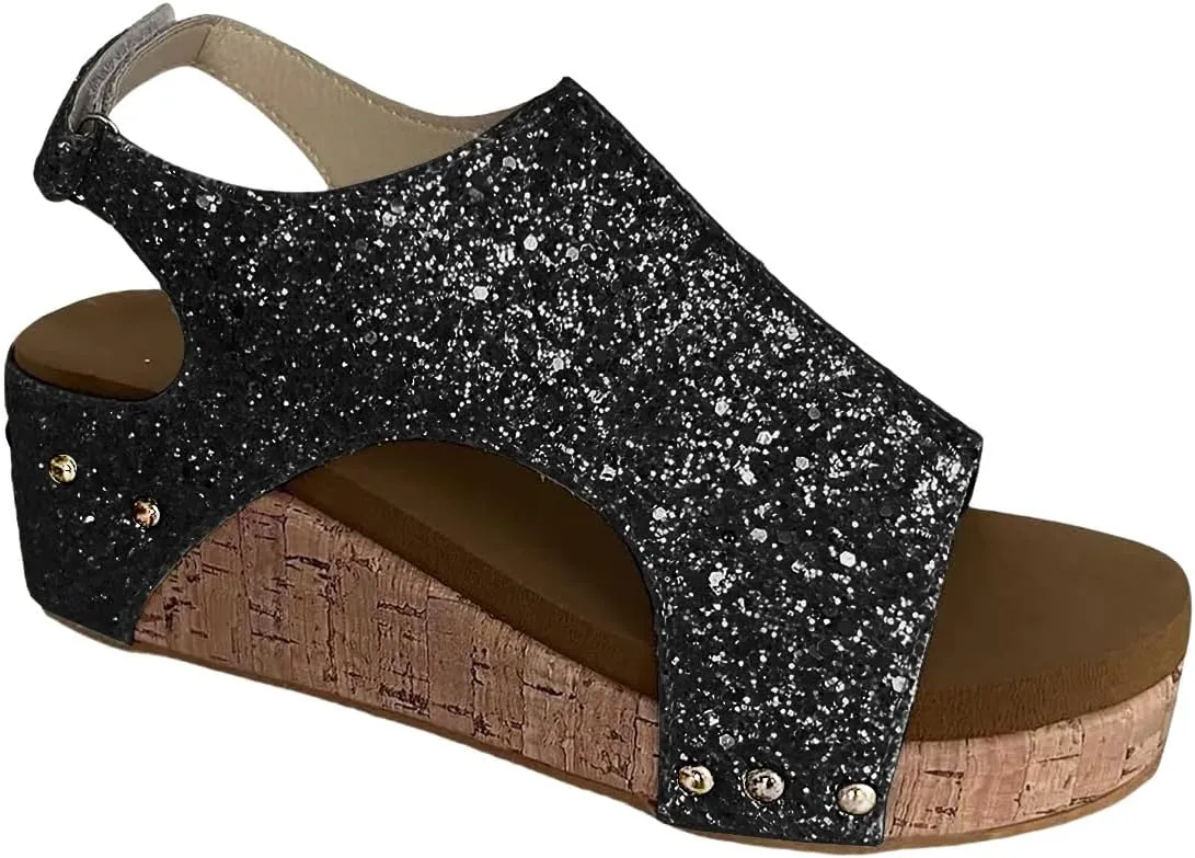 Women's Orthopedic Platform Wedge Sandals Casual Flat Open Toe Ankle Strap Espadrilles Sandals Summer Dressy Arch Support Walking Shoes Lightweight Comfort Outdoor Shoes
