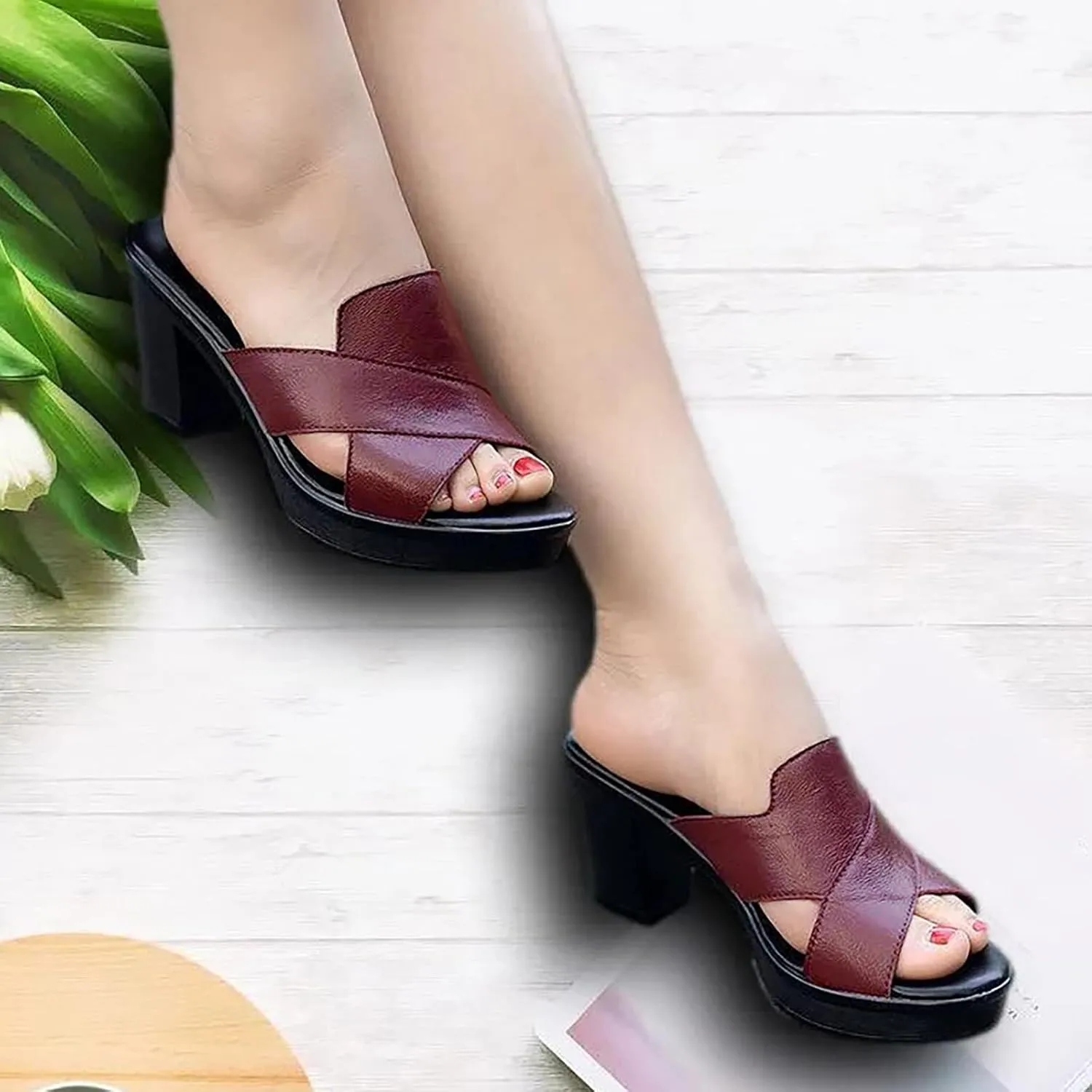 Women's Orthopedic Sandals Flats Bohemian Leather Platform Shoe Memory Foam Insole Summer Comfortable Shoes