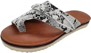 Womens Orthopedic Sandals Summer Comfy Big Toe Correction Sandal Walking Bunion Flip Flops Lightweight Breathable Leather Workout Slippers Platform Flat Sole Beach Shoes