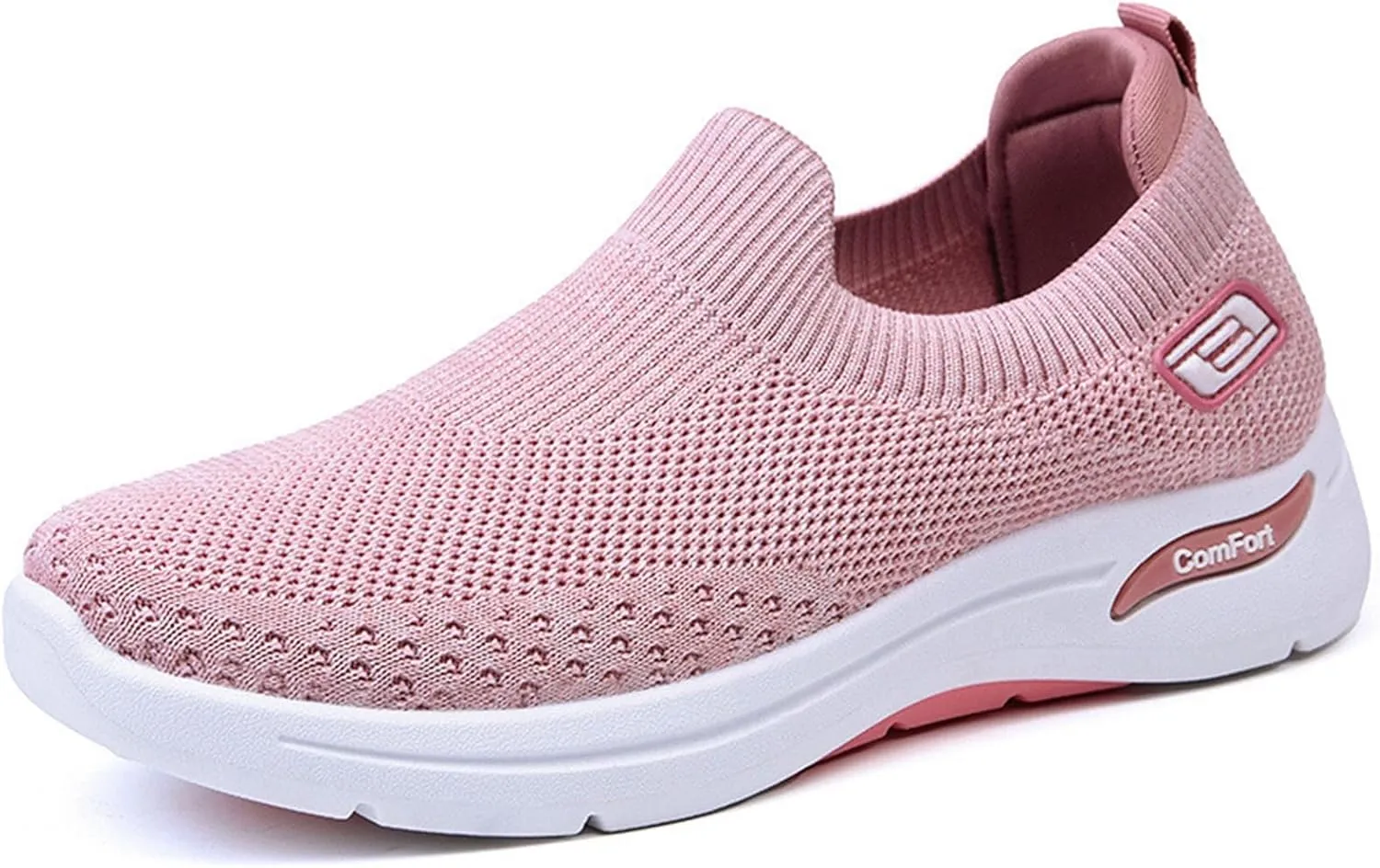 Womens Orthopedic Shoes Breathable Lightweight with Arch Support Sneakers Soft Knitted Slip-On Running Jogging Shoe Casual Comfortable Slip Ins Workout Tennis Shoes Mesh Trainers