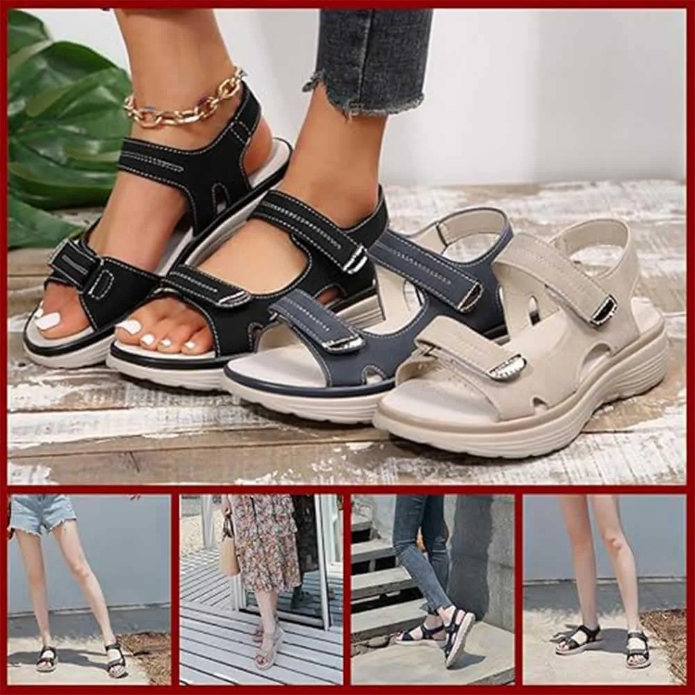 Women's Orthopedic Shoes with Soft, Anti-Slip Soles Sandals,2025 Summer Comfortable Walking and Hiking Sandal Arch Support Wide Fit Dressy Sport Sandals with Back Strap for Women
