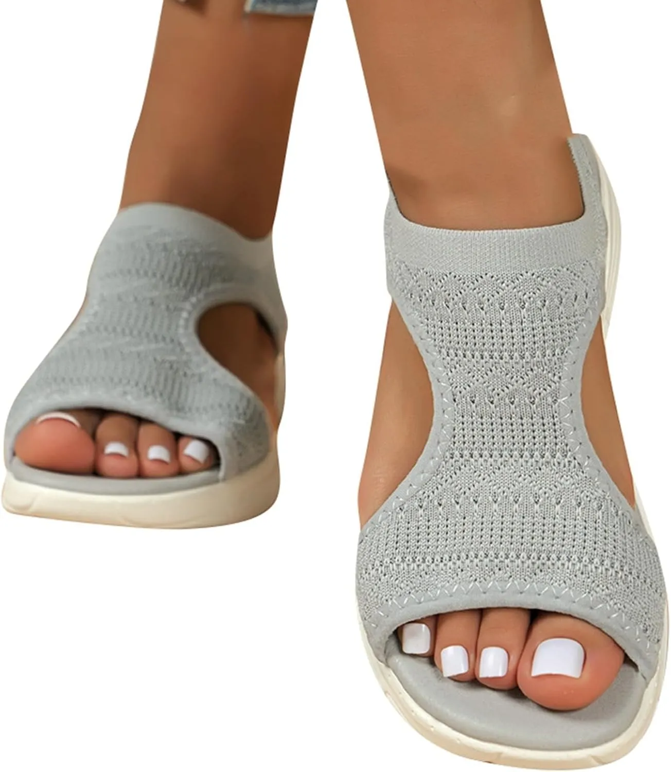 Women's Orthopedic Walking Sandals Dressy Woven Mat Sandals for Women Breathable Comfortable Shoes Arch Support Wide Fit Sport Sandals Athletic Hiking Outdoor Soft Sole Sandals