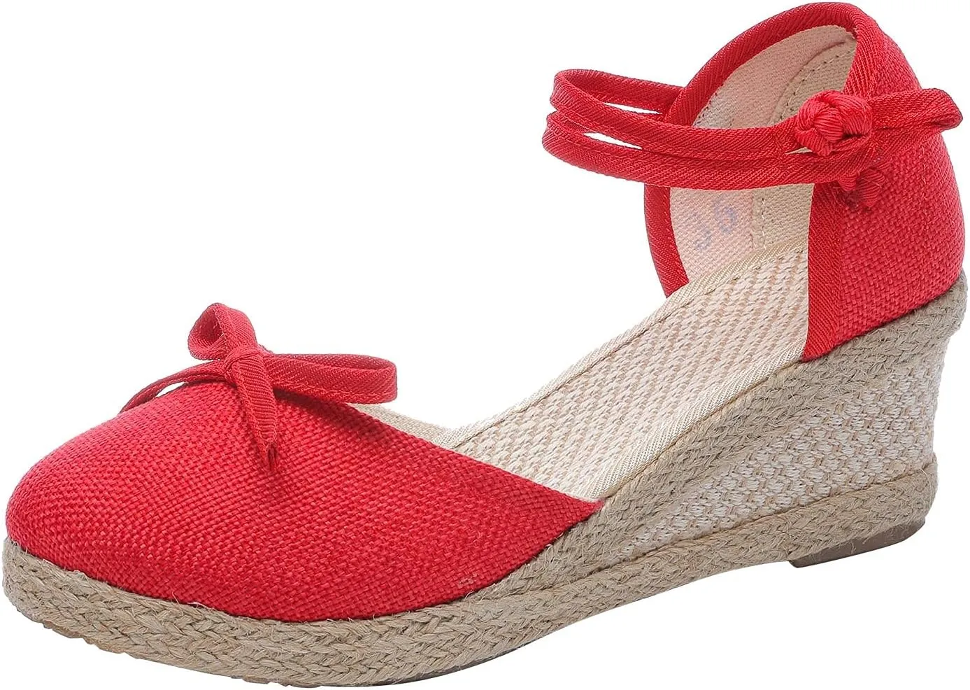 Women's Sandals High Heel Platform Bohemian Elastic Ankle Strap Closed Toe Summer Wedding Party Dress Shoes