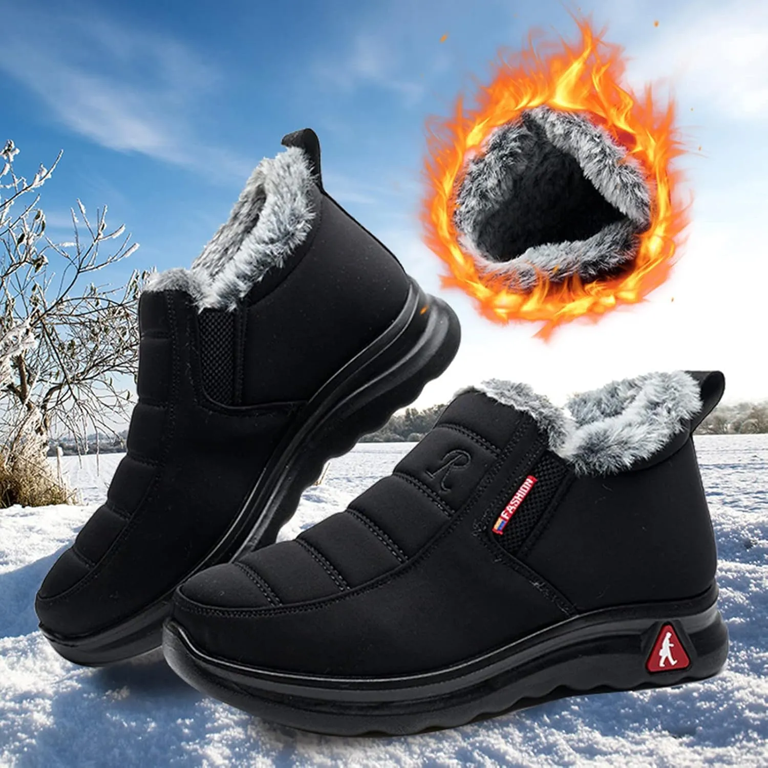 Womens Snow Boots Extra Wide Width Slip on Winter Boots for Women Waterproof Ankle Winter Woman Boots Zapatos De Nieve Para Mujeres Botas De Mujer Para El Frio