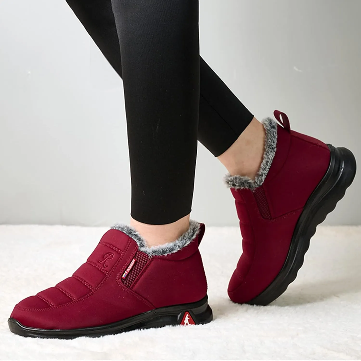 Womens Snow Boots Extra Wide Width Slip on Winter Boots for Women Waterproof Ankle Winter Woman Boots Zapatos De Nieve Para Mujeres Botas De Mujer Para El Frio