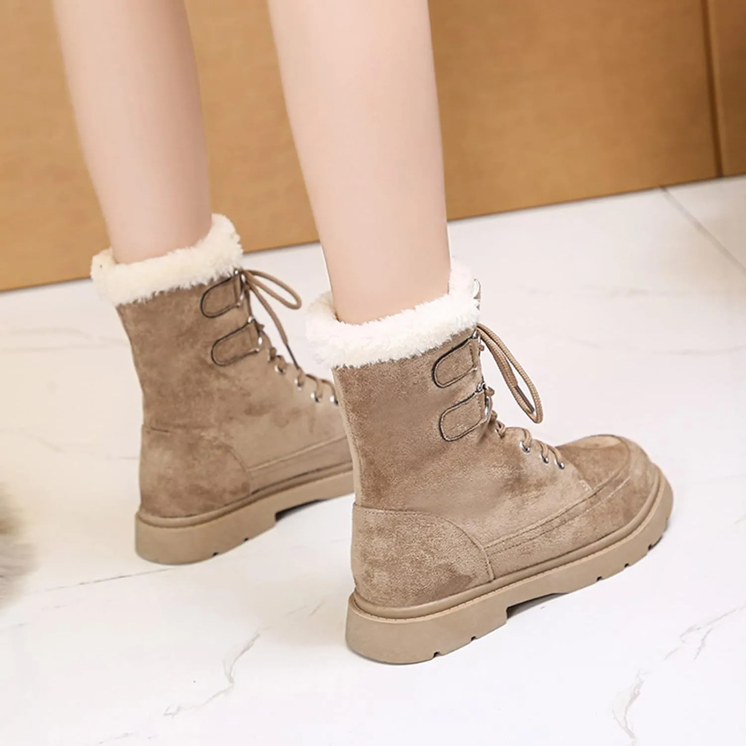 Womens Snow Boots Tall Bota Elegante De Invierno Para Mujer Ankle Winter Boots for Women Furry Boots Winter Boots for Women Waterproof