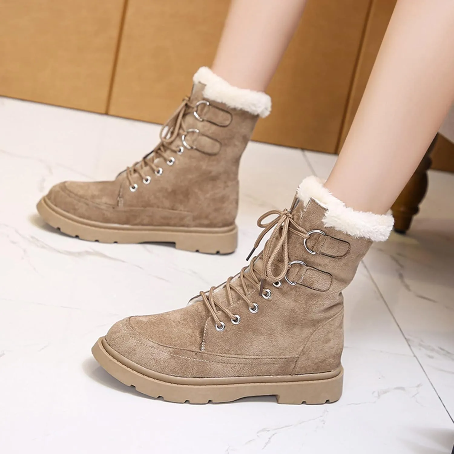 Womens Snow Boots Tall Bota Elegante De Invierno Para Mujer Ankle Winter Boots for Women Furry Boots Winter Boots for Women Waterproof