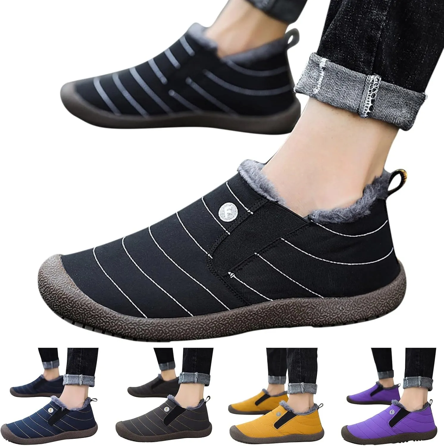 Womens Snow Boots Waterproof Insulated Zipper Winter Snow Boots Women Extra Wide Snow Boots for Women Plus Size Fur Lined Winter Boot for Women Botas De Invierno Para Mujer Tacon Bajo
