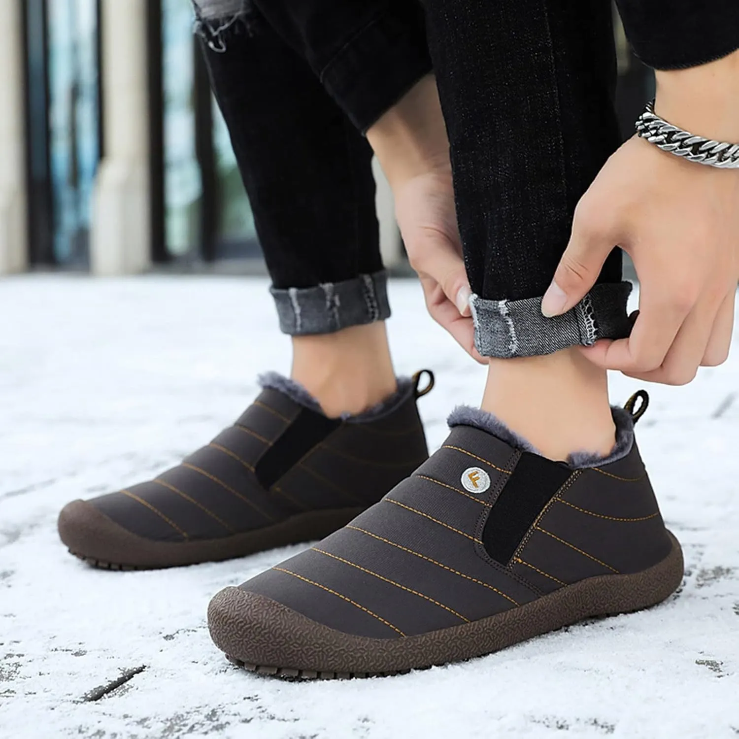 Womens Snow Boots Waterproof Insulated Zipper Winter Snow Boots Women Extra Wide Snow Boots for Women Plus Size Fur Lined Winter Boot for Women Botas De Invierno Para Mujer Tacon Bajo