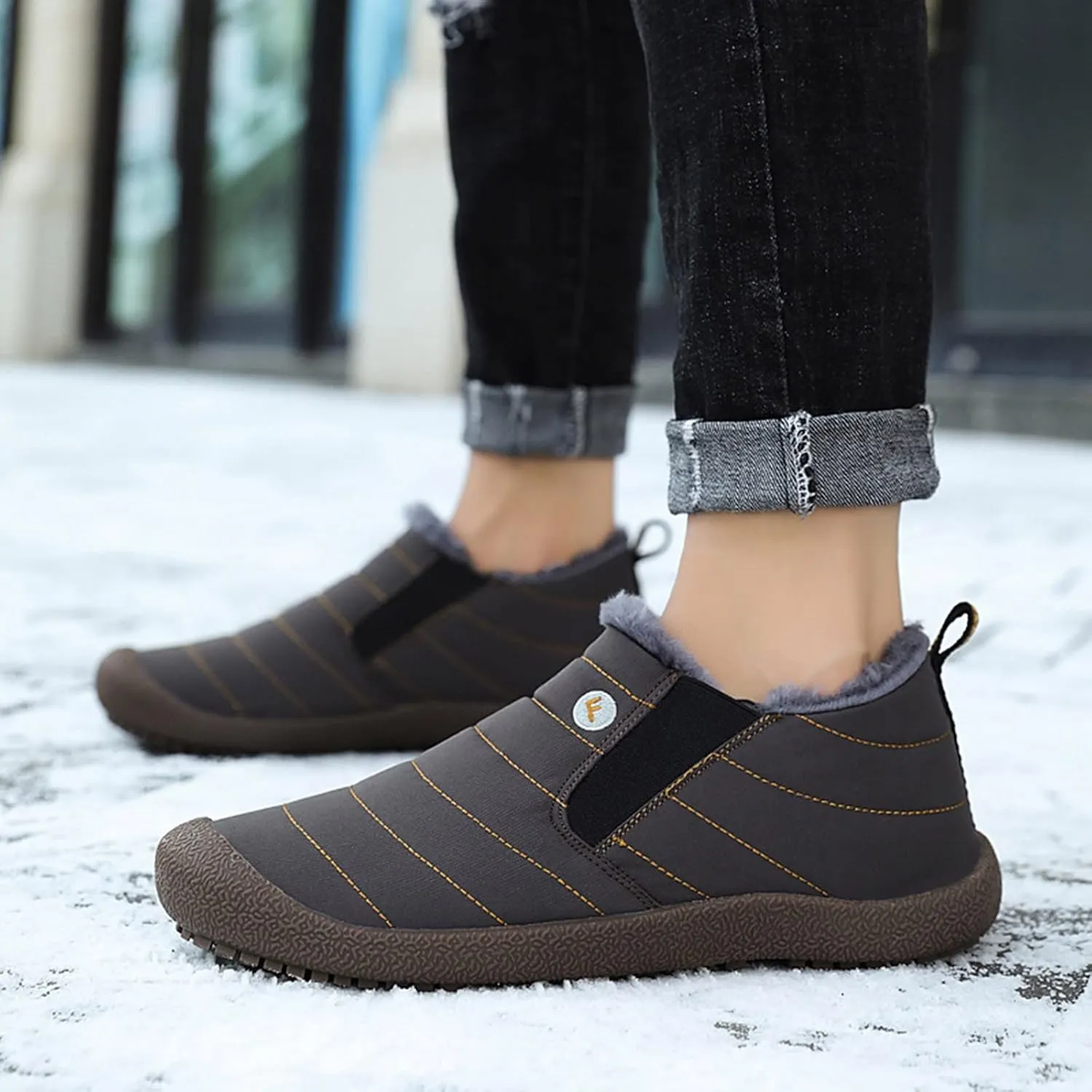 Womens Snow Boots Waterproof Insulated Zipper Winter Snow Boots Women Extra Wide Snow Boots for Women Plus Size Fur Lined Winter Boot for Women Botas De Invierno Para Mujer Tacon Bajo