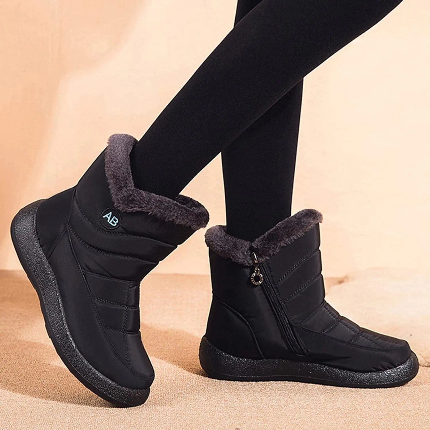 Womens Snow Boots Winter Boots for Women Waterproof Snow Winter Short Boots for Women Outdoor Flat Boots Keep Warm