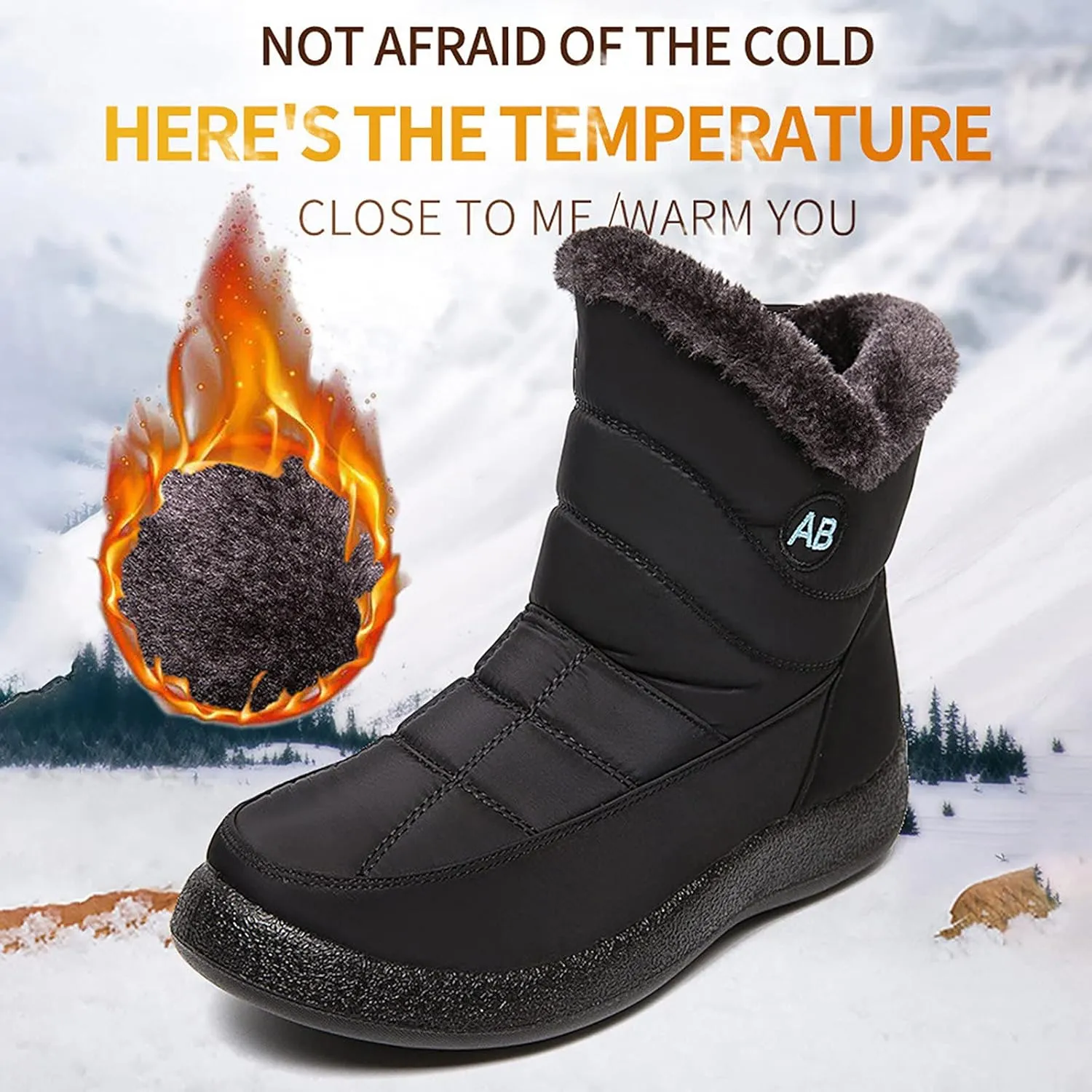Womens Snow Boots Winter Boots for Women Waterproof Snow Winter Short Boots for Women Outdoor Flat Boots Keep Warm
