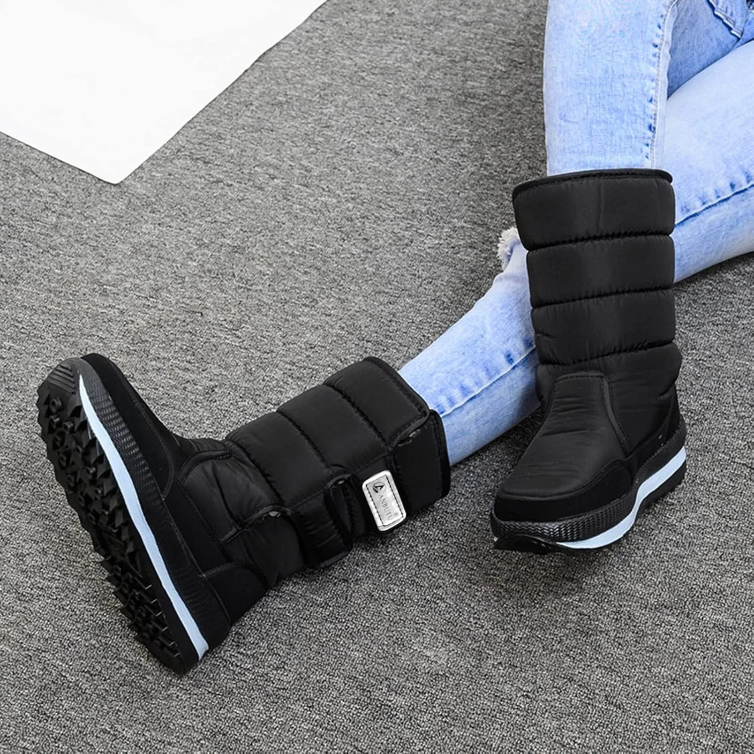 Womens Tall Snow Boots Waterproof Insulated Womens Size 12 Waterproof Winter Boots Winter Boots Wide Feet Women Low Heel Winter Dress Boots for Women Fashion, Leather Winter Boot for Women 2023