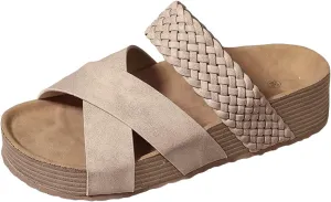 Women's Thick Soled Hollow Comfortable And Lightweight Outdoor Beach Slippers Casual Summer Sandals for Women with Heels