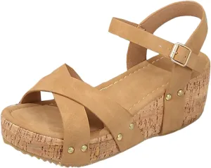 Women's Thick Soled Wedge Shoes Fashionable Casual Hollow Spring And Summer Outdoor Beach Sandals Sandals for Walking